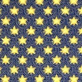 A repeating pattern of stars and circles in shades of silver and gold2, Generative AI Royalty Free Stock Photo