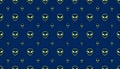 Repeating pattern of stylized lime-green alien heads on a dark-b Royalty Free Stock Photo