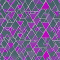 A repeating pattern of triangles in shades of purple and pink, forming a diamond shape4, Generative AI Royalty Free Stock Photo