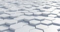 Repeating Pattern of White Hexagonal Geometric Shapes with Depth and Shadow abstract Royalty Free Stock Photo