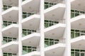 Repeating pattern of windows and balcony. Bulding front Royalty Free Stock Photo