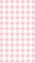 Repeating pink and white houndstooth pattern, creating a geometric visual effect. Royalty Free Stock Photo