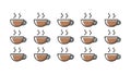 Repeating Steaming Coffee Cups Pattern, Cafe and Beverage Motif Icon, vector design Generative AI Royalty Free Stock Photo