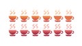 Repeating Steaming Coffee Cups, vector design Generative AI Royalty Free Stock Photo