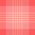 Repeating tartan pattern seamless, illustration fabric background check. Sofa textile vector plaid texture in red and orange Royalty Free Stock Photo