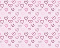 A repeating, tiling, seamless pink heart Valentine background