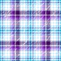 Repeating violet-white grunge checkered pattern