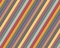 Multicolored diagonal lines with wavy geometric inserts. Seamless repeating pattern. Vector image. Royalty Free Stock Photo