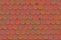 Repeating wide tegular roof tiles pattern