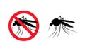 Repellent mosquito stop aim sign icon. Malaria pest insect anti mosquito warning symbol