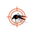 Repellent mosquito stop aim sign icon. Malaria pest insect anti mosquito warning symbol