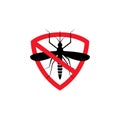 Repellent mosquito stop sign icon. Malaria pest insect anti mosquito warning symbol