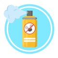 Repellent spray in the yellow bottle. Protection