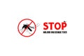 Repellent Stop Mosquito Sign Icon. Dengue Malaria Pest Insect Anti Mosquito Warning Design Vector