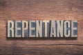 Repentance word wood Royalty Free Stock Photo