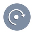 repetition sign icon in badge style. One of web collection icon can be used for UI, UX