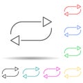 Repetition sign multi color set icon. Simple thin line, outline vector of web icons for ui and ux, website or mobile application Royalty Free Stock Photo