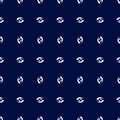 Repetition of white abstract nut shape vertical and horizontal arranged with ink blue background eps 10