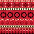 Tribal Aztec seamless geometric pattern, Navajo vector design in red, brown and black Royalty Free Stock Photo