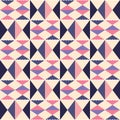 Tribal vector seamless textile pattern - Kente mud cloth style, traditional geometric nwentoma design from Ghana, African in pink