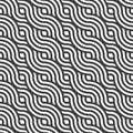 Repetitive Classic Vector Flow Deco Pattern. Repeat Wave Graphic Curly Shapes Texture. Seamless Modern Circular Decoration