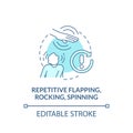 Repetitive flapping, rocking, spinning concept icon