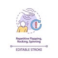 Repetitive flapping, rocking, spinning concept icon