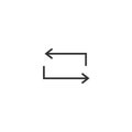 Repetitive process icon with square arrows explanation. Sync data, renewable energy, recycling, repeatable industry and business Royalty Free Stock Photo
