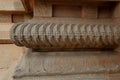 Repetitive ring design on the basal wall of Hazara Rama temple at Hampi, Karnataka, India, Asia