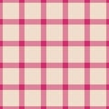 Repetitive vector fabric tartan, basic texture seamless background. Mix check pattern textile plaid in pink and light colors Royalty Free Stock Photo