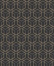 Repetitive Wave Vector Golden, Decoration Pattern. Continuous Ramadan Graphic Symmetrical Array Texture. Seamless Ornament Geo,