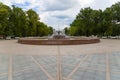 Repinskiy fountain in Bolotnaya square, center of Moscow near the Kremlin, Russia Royalty Free Stock Photo