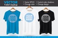 Replace Design, Change Colors Mock-up Hanger T-shirt Template