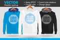 Replace Design Your Design Change Colors Hoodie Vector Mockup Template Royalty Free Stock Photo