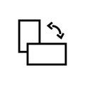Replace icon line isolated on white background. Black flat thin icon on modern outline style. Linear symbol and editable stroke.