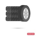 Replaceable wheels color flat icon