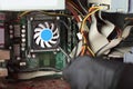 Replacement of the cpu fan in the computer Royalty Free Stock Photo