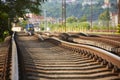 Replacement of railroad track Royalty Free Stock Photo