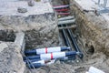 Replacement of underground district heating pipes on city street