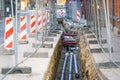 Replacement of underground district heating pipes on city street