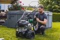 Replacing a cable on laying machine Royalty Free Stock Photo