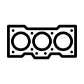 replacing the cylinder head gasket line icon vector illustration