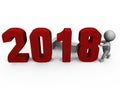 Replacing numbers to form new year 2018 - a 3d image Royalty Free Stock Photo