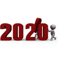 Replacing numbers to form new year 2020 - a 3d image Royalty Free Stock Photo