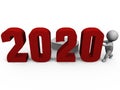 Replacing numbers to form new year 2020 - a 3d image Royalty Free Stock Photo