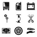 Replacing part icons set, simple style Royalty Free Stock Photo
