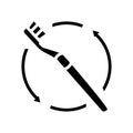 replacing toothbrush regularly glyph icon vector illustration Royalty Free Stock Photo