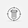 Replacing the Water Filter vector concept line icon Royalty Free Stock Photo