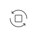 Replay Button Outline Icon