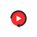 Replay icon like video play button Royalty Free Stock Photo